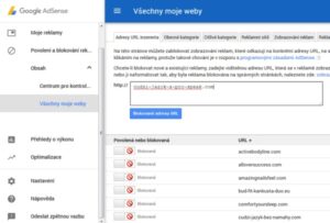 Adsense reklama, blokovanie stránok