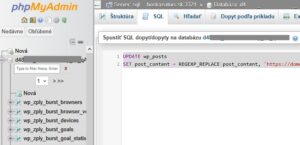 nastavenie hromadného nahradenia wo wordpresse a mysql
