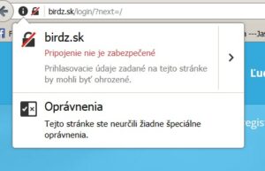 pripojenie nie je zabezpečené