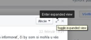 Expandovanie správ a rozšírenie